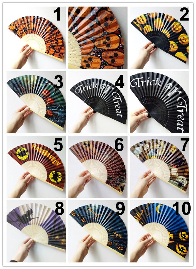 Ladies Fan with Creative Halloween Design Bowlift