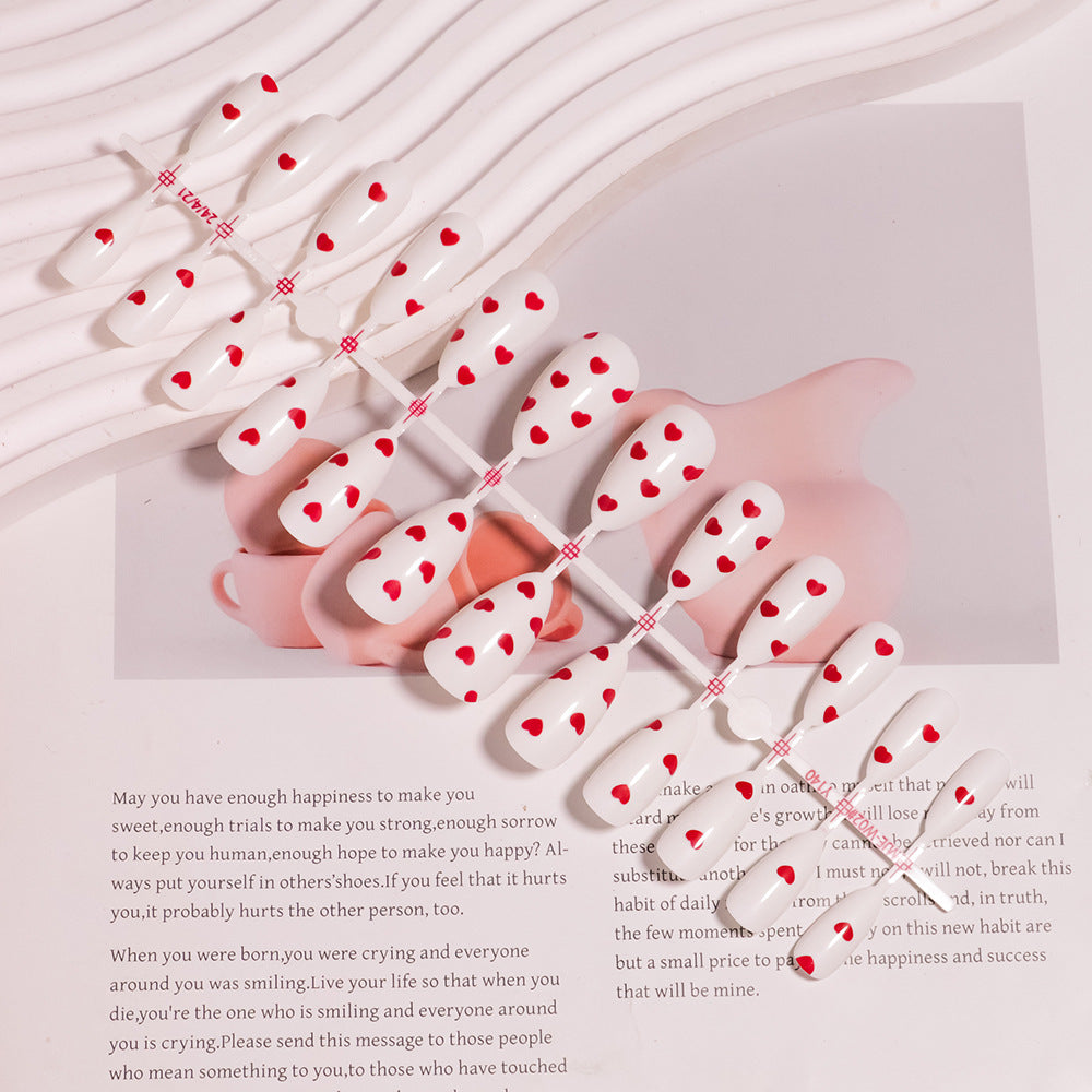 Trendy Heart-Decorated Nail Art Bowlift