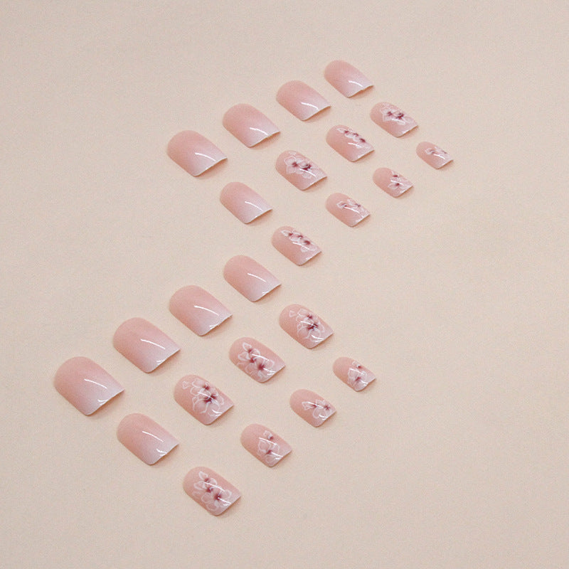 Elegant Floral Print Nail Art Tips Bowlift