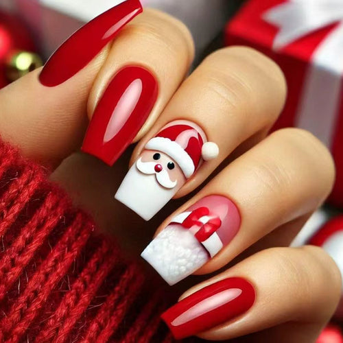 Festive artificial nails with Christmas motifs Bowlift