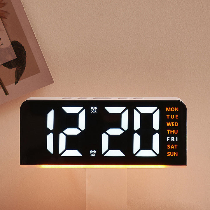 Digital alarm clock with large LED display and multifunctional display Bowlift