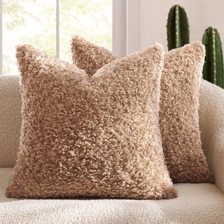 Luxury Curly Faux Shearling Decorative Throw Pillow Cover Bowlift