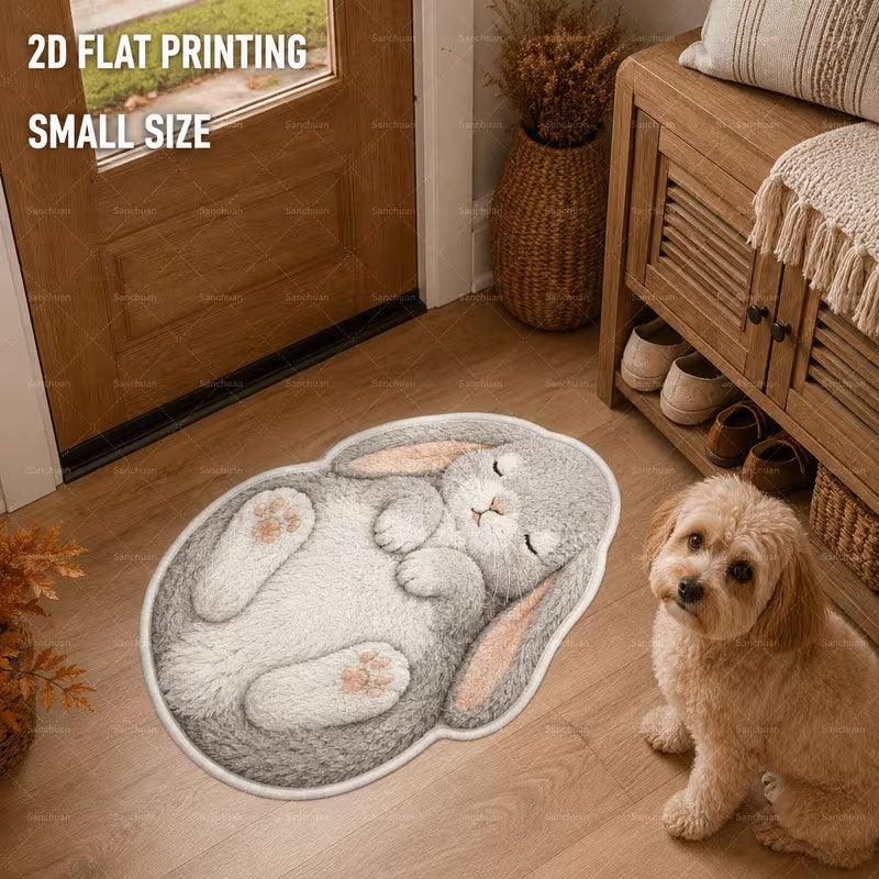 Cute Bunny Shaped Decorative Area Rug