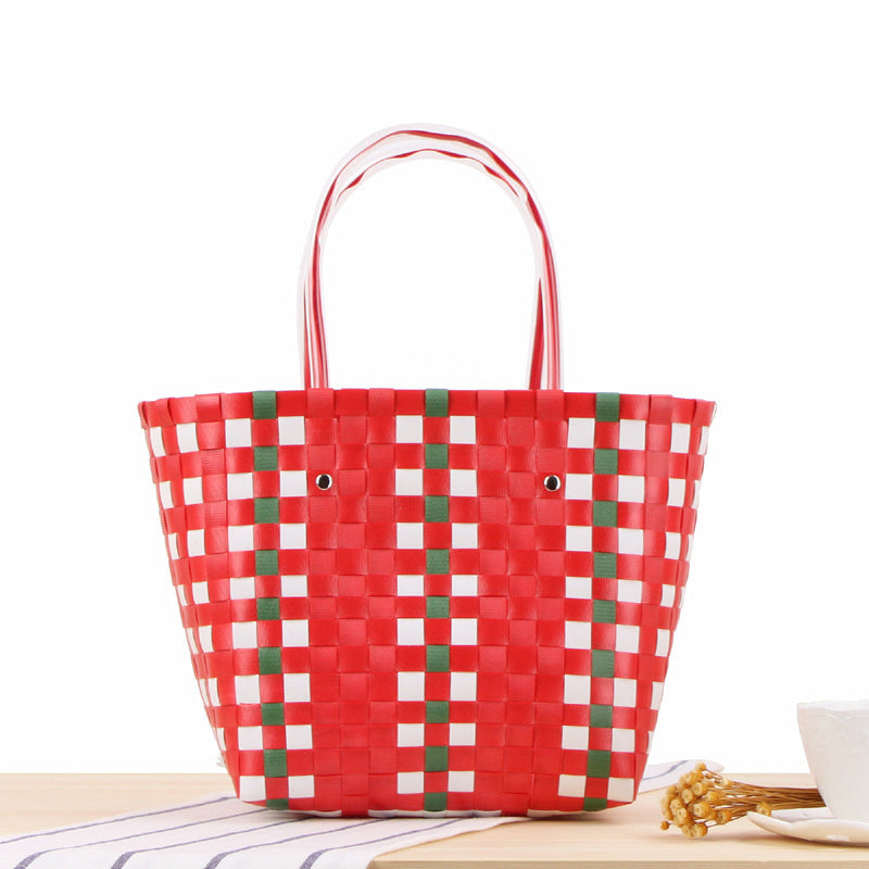 Braided shopping bag with colorful pattern Bowlift