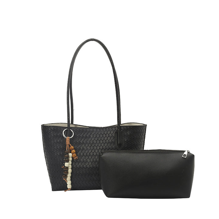 Textured Woven Shopping Tote