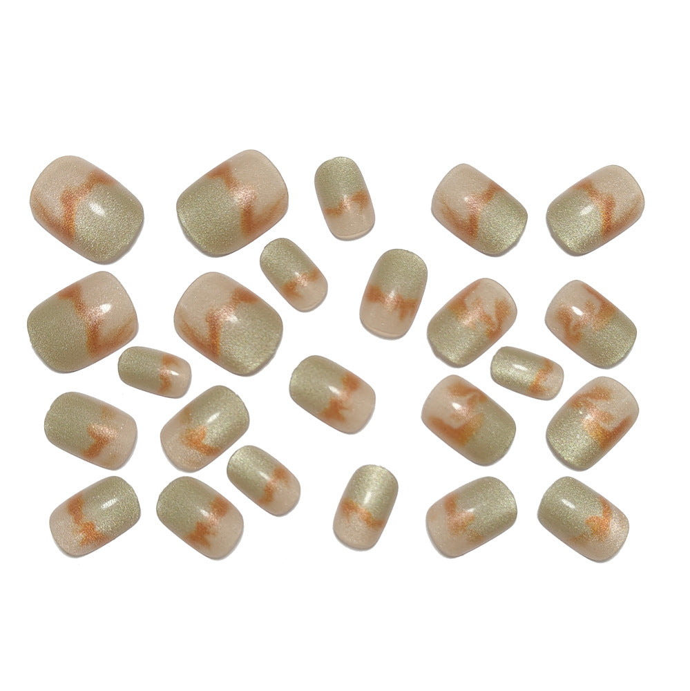 Artificial Nails in Elegant Marble Design Bowlift