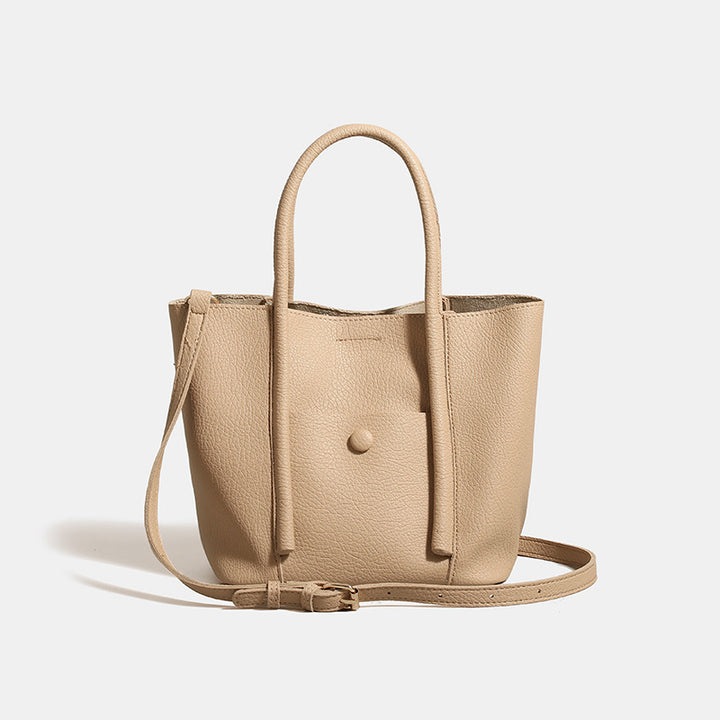 Modern Leather Tote Bag with Detachable Strap
