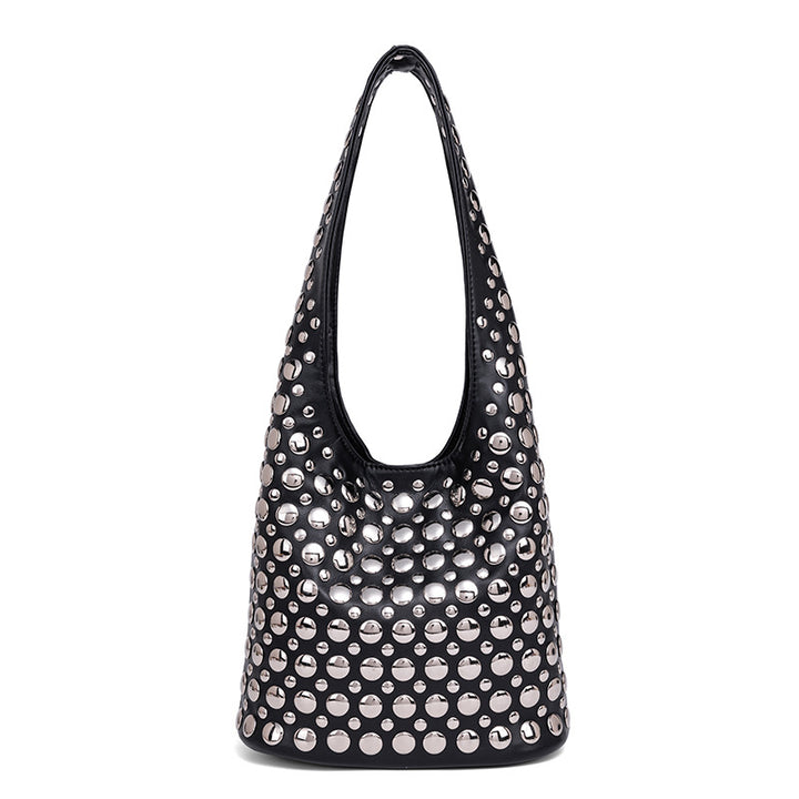 Studded Leather Shoulder Bag Bowlift