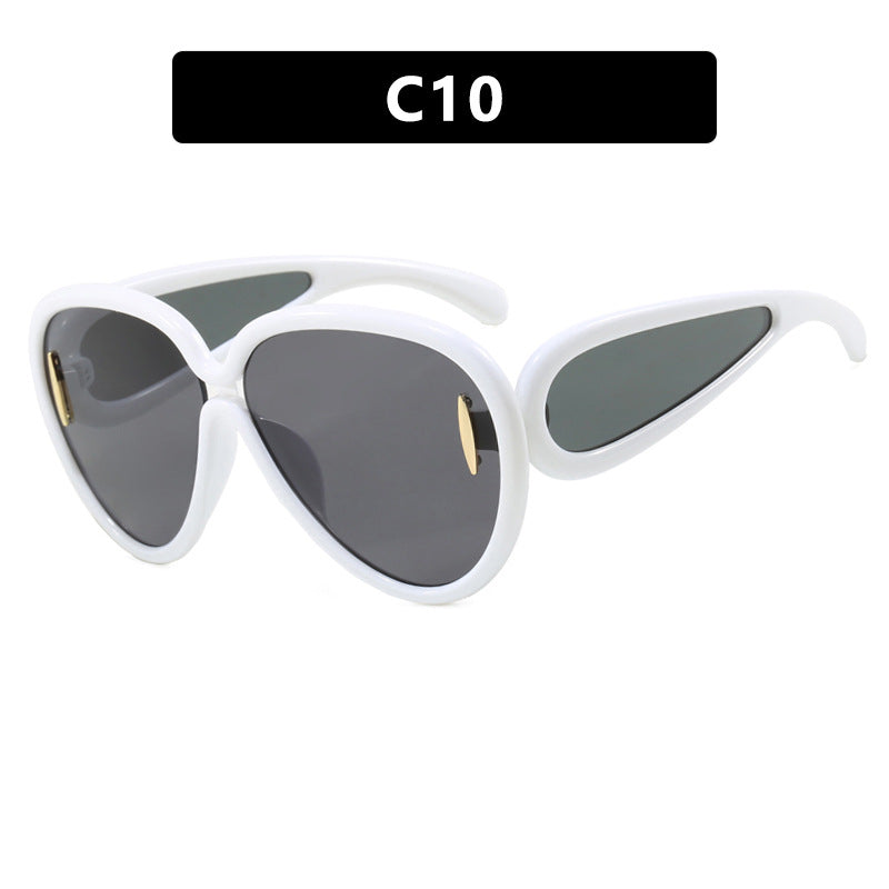 Women extravagant sunglasses in creative design Bowlift