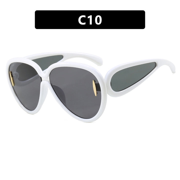 Women extravagant sunglasses in creative design Bowlift
