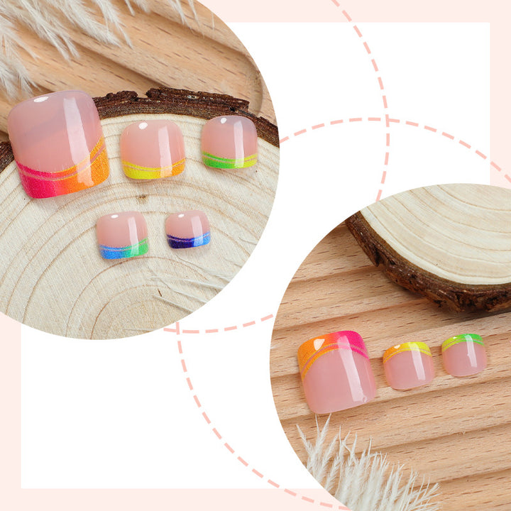 Vibrant Geometric Pattern Press-On Nails Bowlift