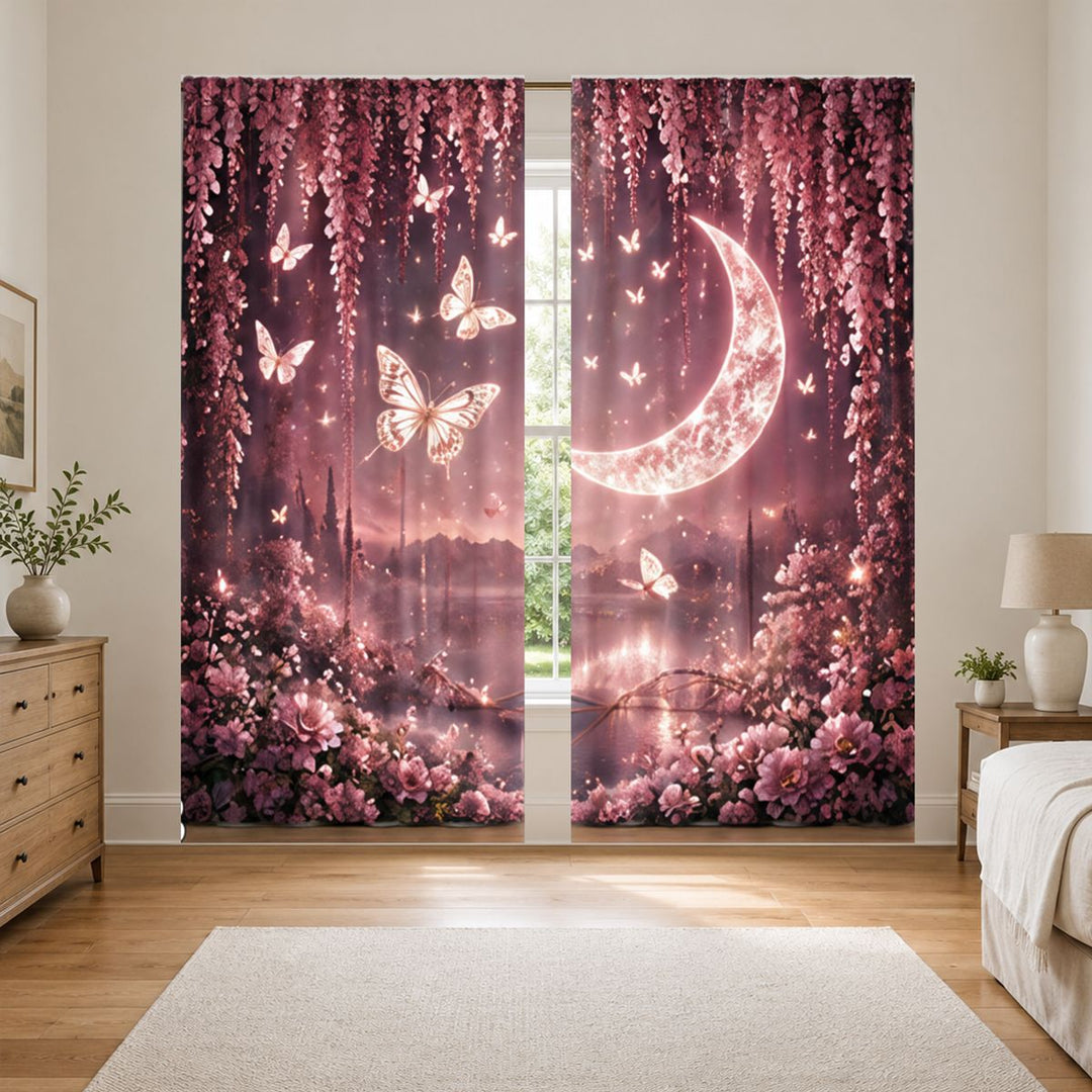 Floral Patterned Window Curtains