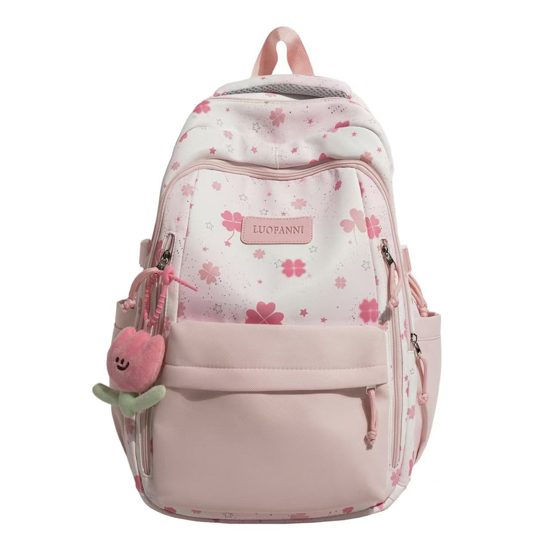 Versatile Floral Print Backpack Bowlift