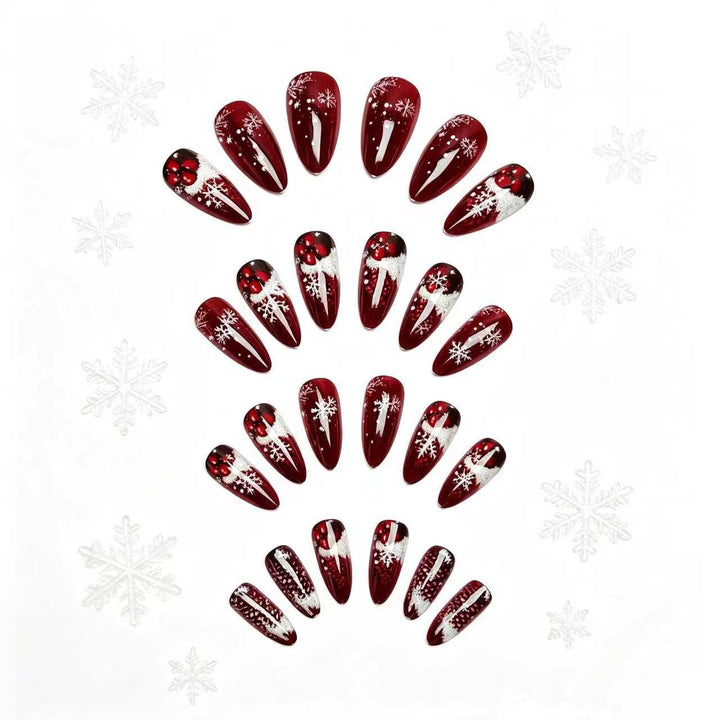 Artificial nails with festive winter design Bowlift