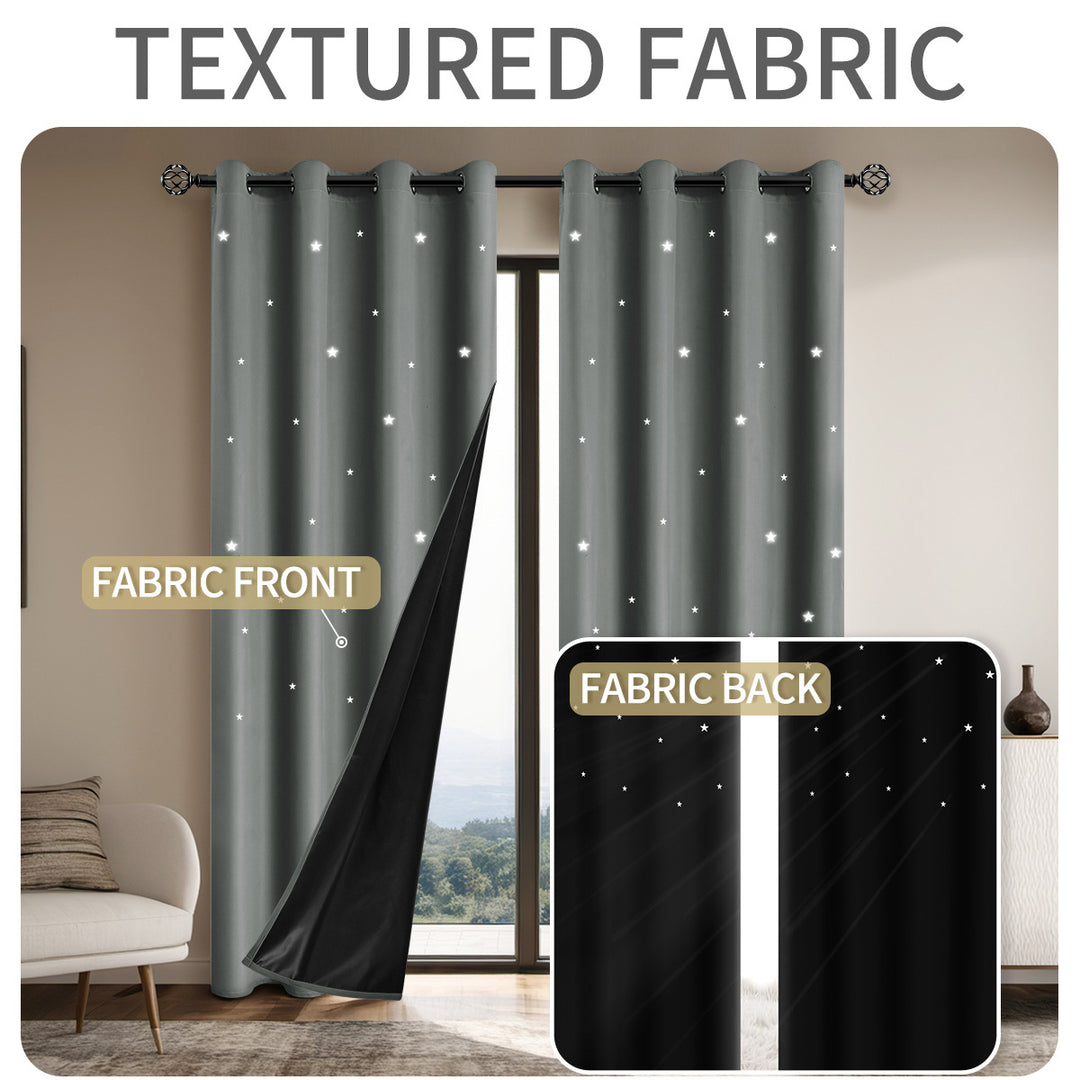 Elegant Star Patterned Blackout Curtains
