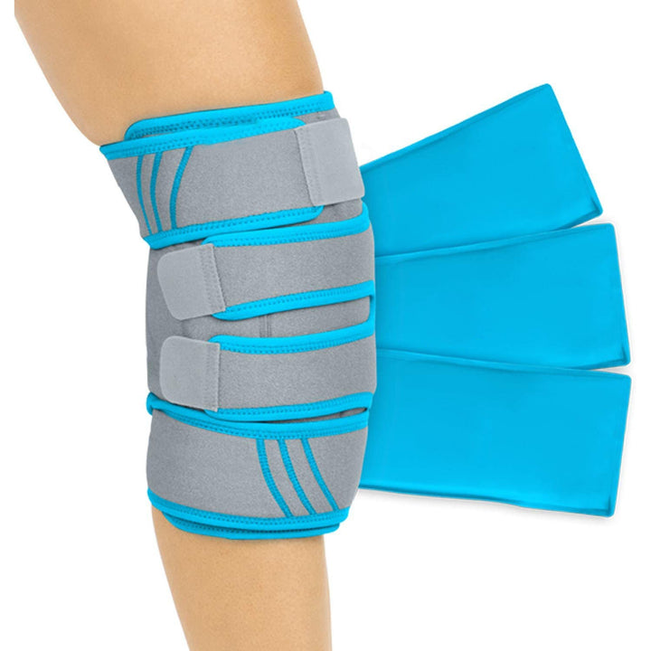 Adjustable neoprene knee support brace with triple hook and loop straps Bowlift