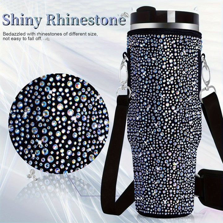 Ladies trendy and sparkling drinking bottle with shoulder bag Bowlift