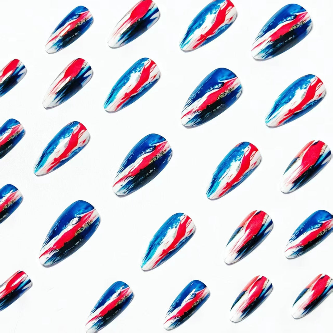 Artificial Nail Art with Abstract Color Design Bowlift