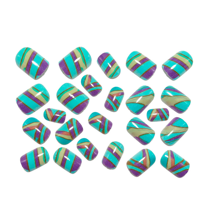 Creative artificial nails with modern geometric patterns Bowlift