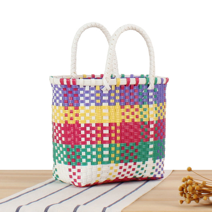 Colorful Woven Beach and Shopping Bag Bowlift