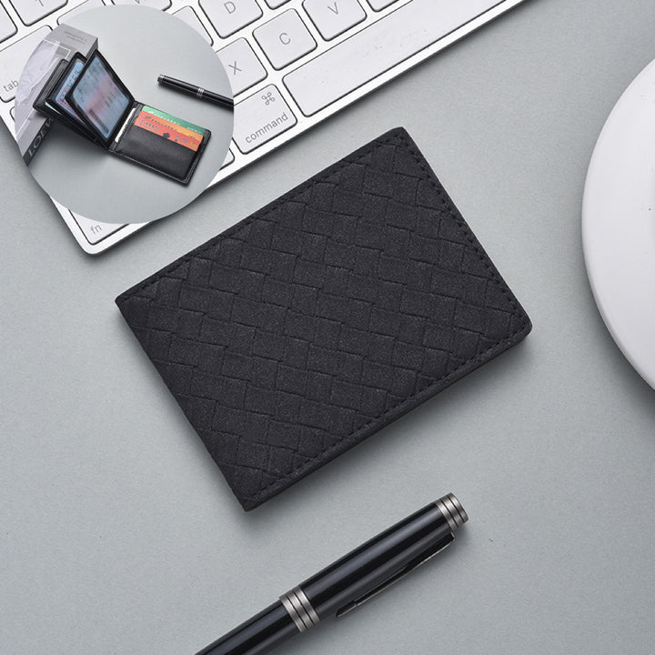 Stylish Woven Leather Cardholder Bowlift