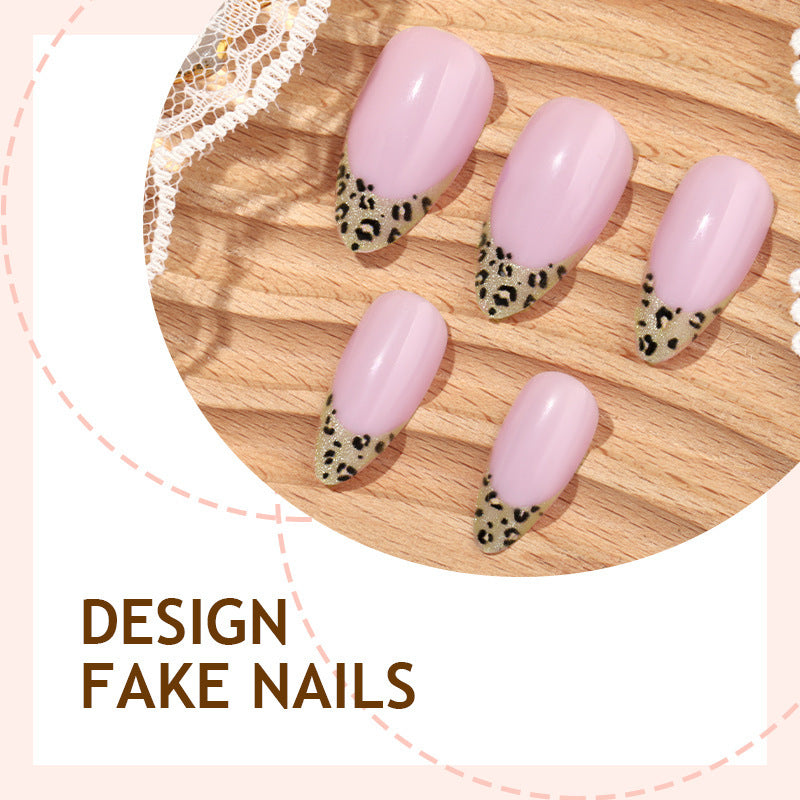 Artificial nail set with leopard pattern Bowlift