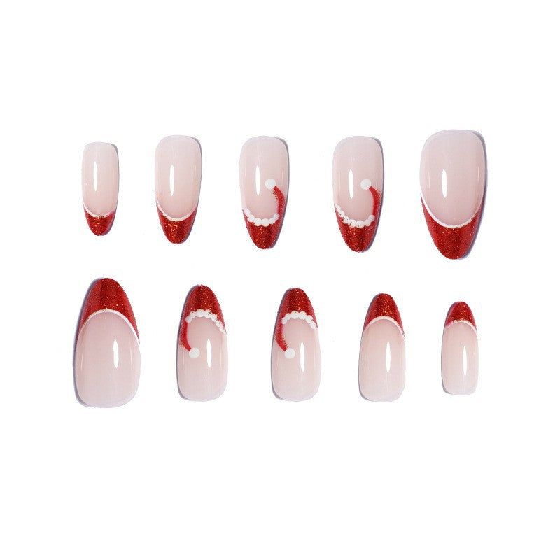 Premium Glossy Glittering Almond-Shaped Press-On Nails Bowlift