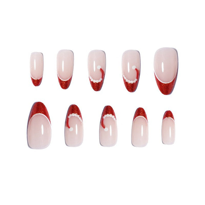 Premium Glossy Glittering Almond-Shaped Press-On Nails Bowlift