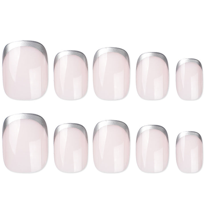 Artificial Nails in Natural French Tip Design Bowlift