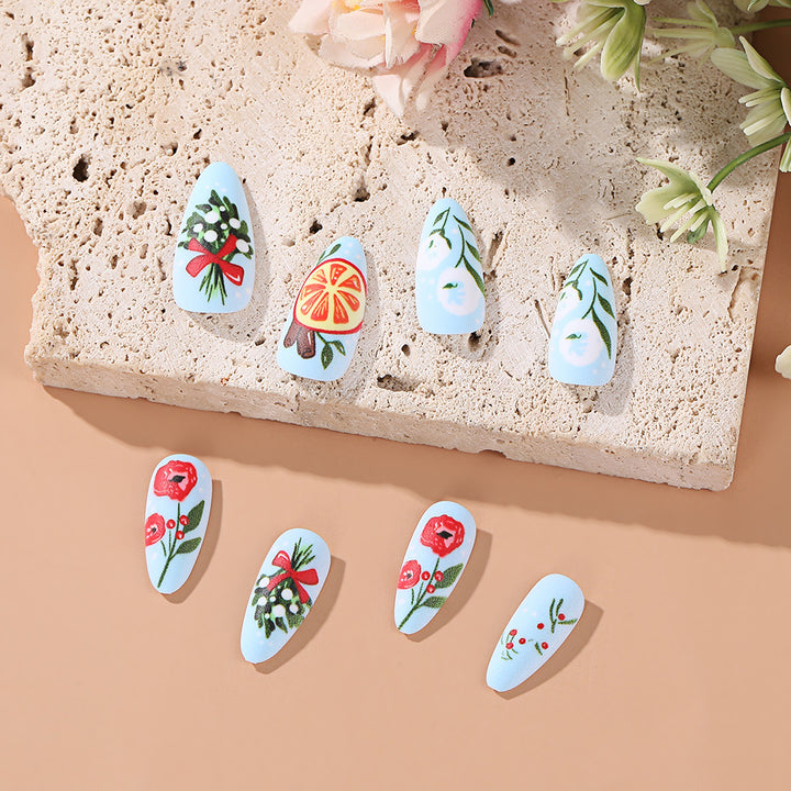 Exquisite Kunstnägel mit floralen Motiven Bowlift