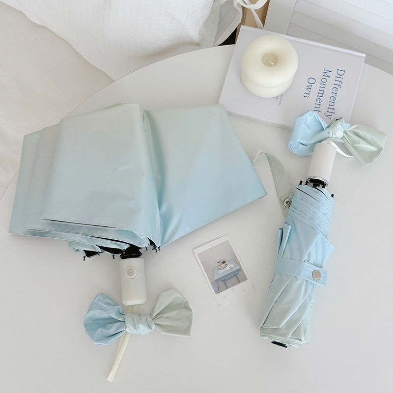 Women's Folding Travel Umbrella with Practical Storage System Bowlift