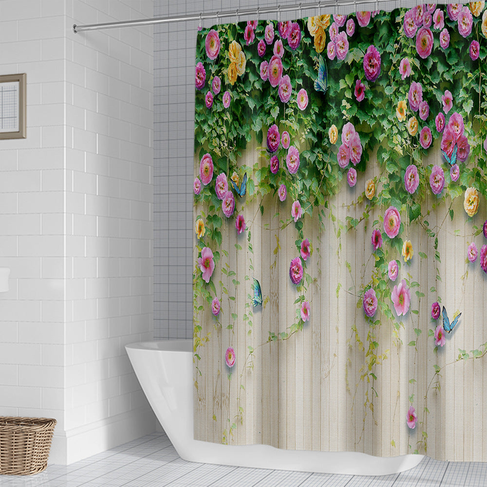 Rustic Garden-Themed Shower Curtain Bowlift