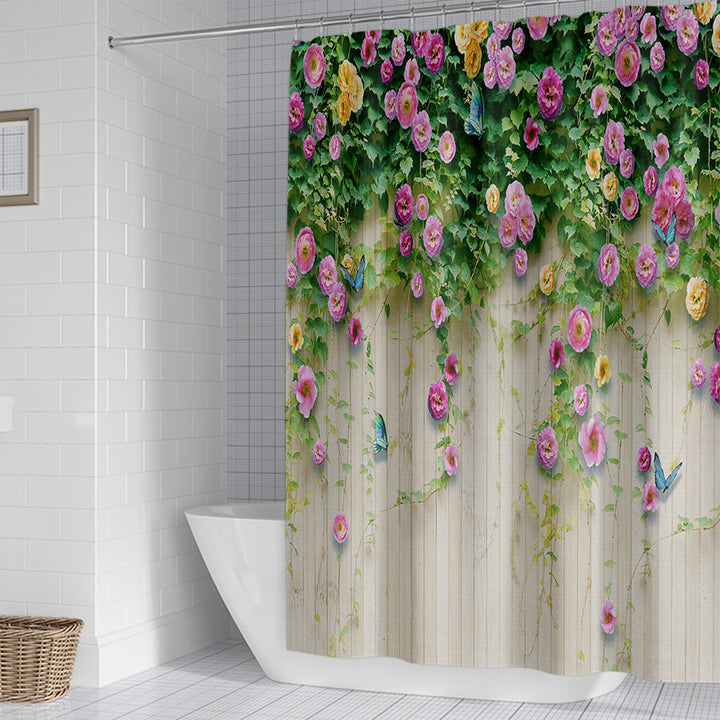 Rustic Garden-Themed Shower Curtain Bowlift