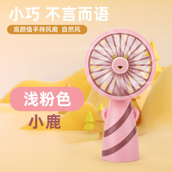 Women's Portable Handheld Fan with Ergonomic Grip and Cute Animal Design Bowlift