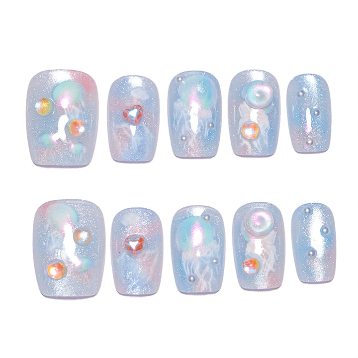 Artistic Premium Nail Extensions with Unique Artistic Accents Bowlift