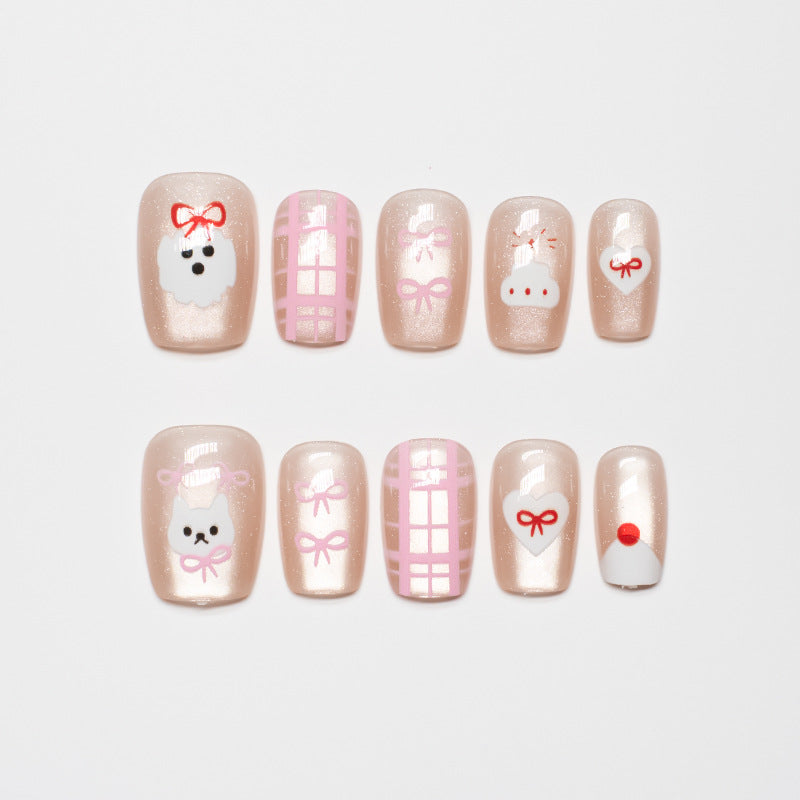Playful Character-Themed Press-On Nail Set Bowlift 1787395325