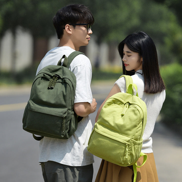 Casual Corduroy Backpack Bowlift