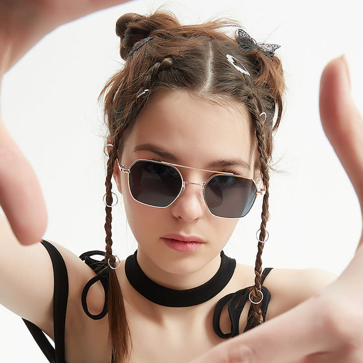 Women filigree sunglasses with elegant polygonal frame Bowlift