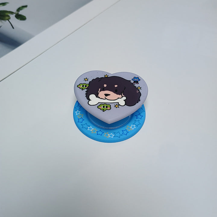 Heart-Shaped Character Phone Grip Bowlift
