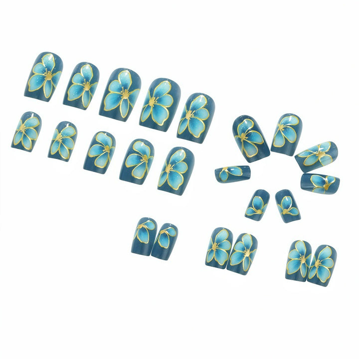 Elaborately designed artificial nails with flower pattern Bowlift