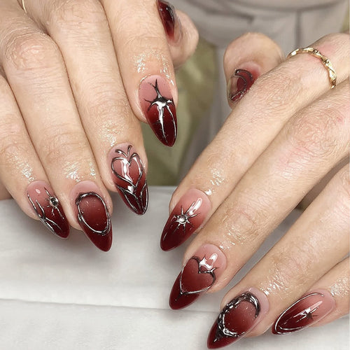 Artistic Floral Ombre Press-On Nails Bowlift