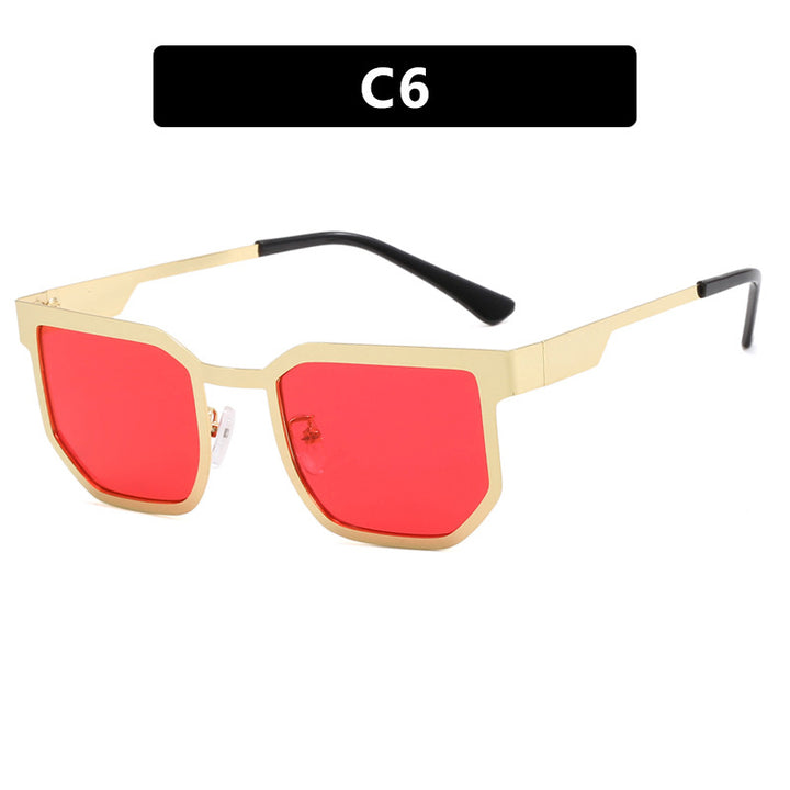 Ladies modern sunglasses in trendy rectangular design with narrow metal frame Bowlift