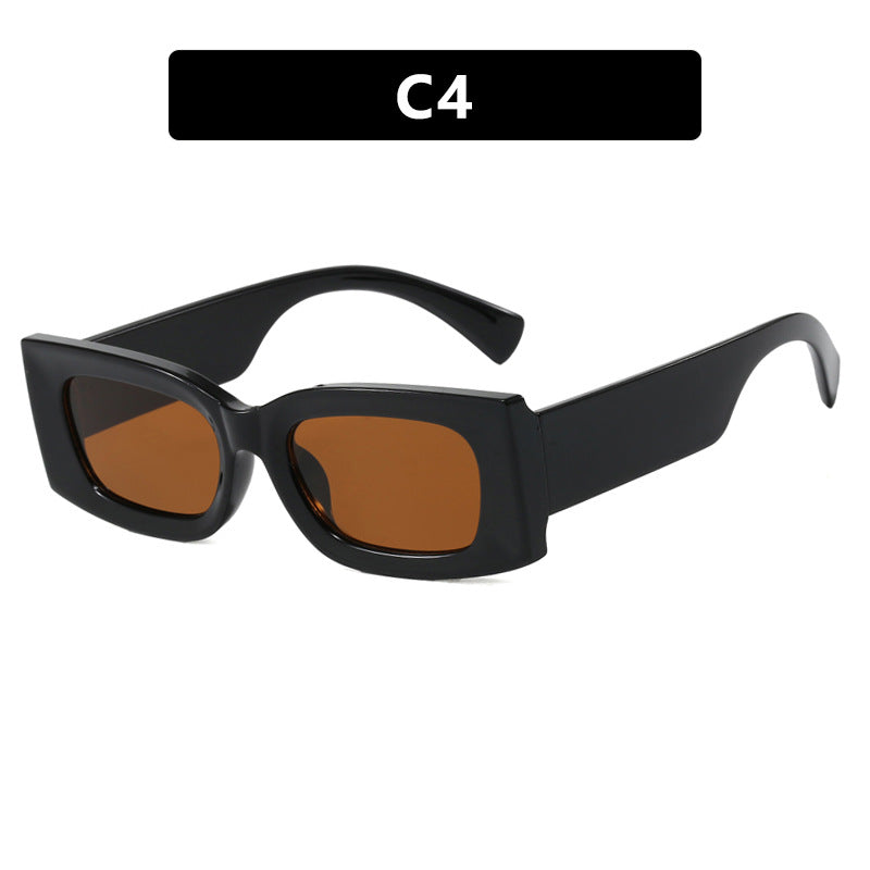 Women's fashionable square sunglasses with transparent frame and protective UV filter Bowlift