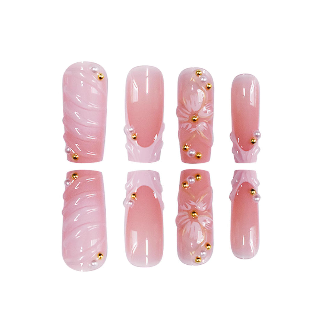 Floral-Inspired Premium Acrylic Nail Enhancements Bowlift