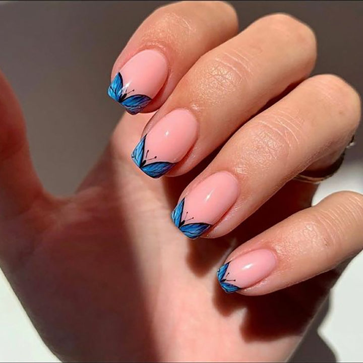 Premium Floral Design Press-On Nail Set Bowlift