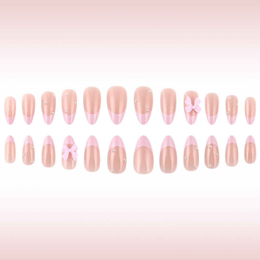 Elegant French Tip Press-On Nail Art Set Bowlift