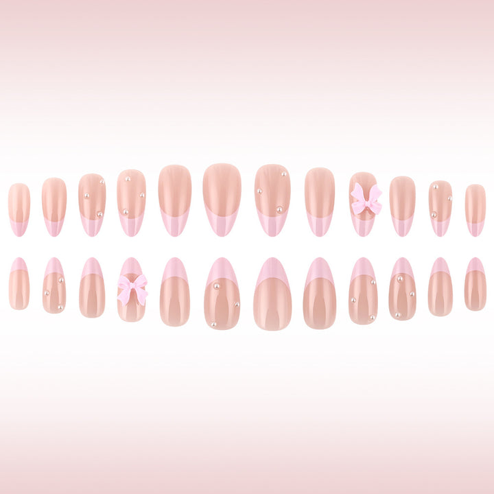 Elegant French Tip Press-On Nail Art Set Bowlift