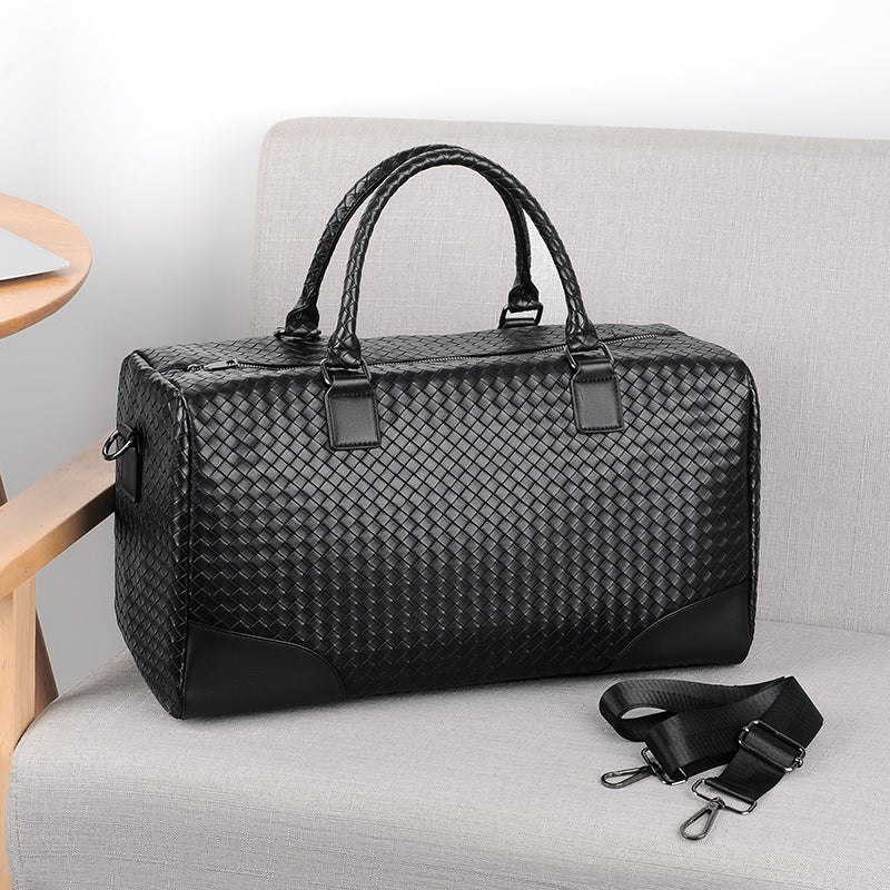 Woven Leather Travel Duffel Bowlift