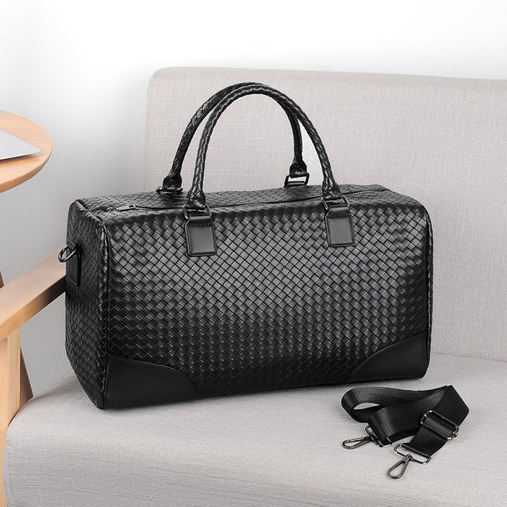 Woven Leather Travel Duffel Bowlift