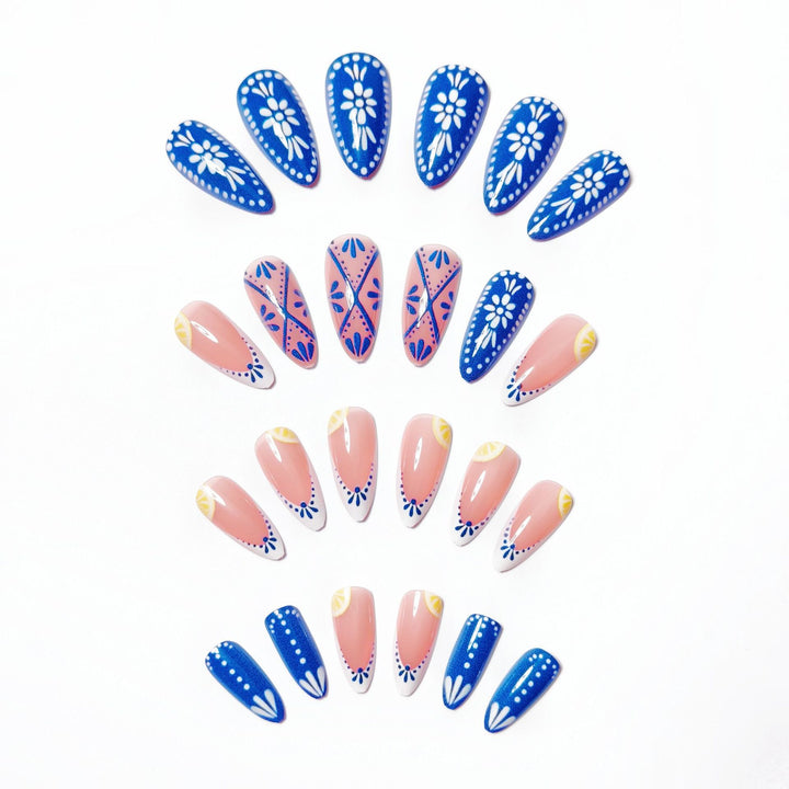 Creative artificial nails with fresh citrus design Bowlift